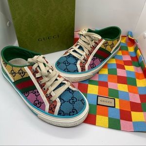 Sold out everywhere Gucci multicolor canvas sneakers